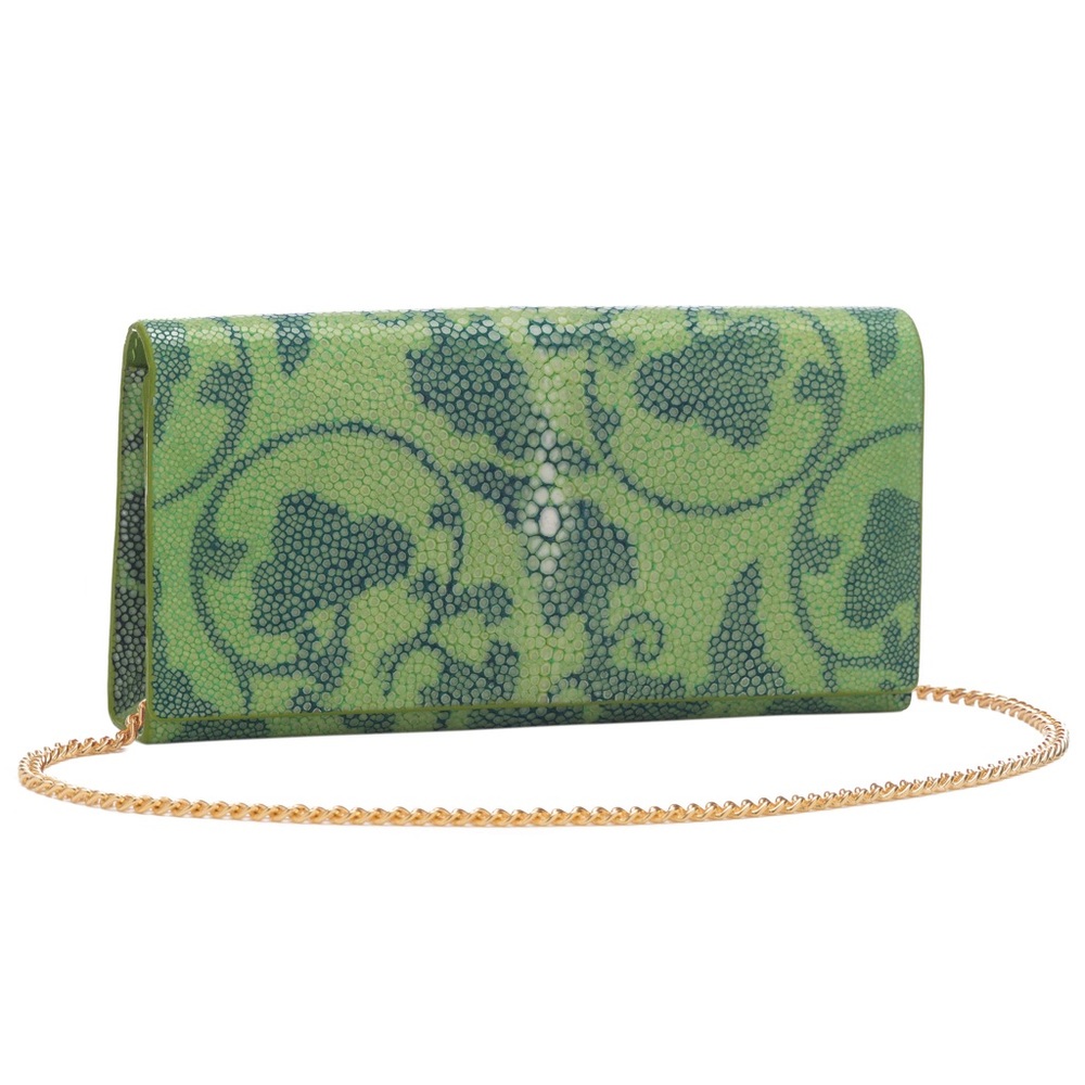 Genuine shagreen/ stingray print clutch.
